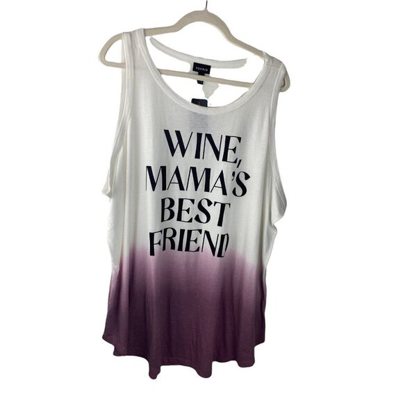 Torrid Classic Fit Graphic Print Wine Friend Tank Top Dip Dye Mauve Sz 4X 4 NWT - Picture 4 of 9